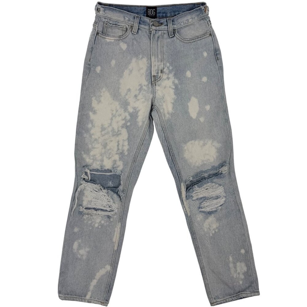 Urban Outfitters BDG Grunge 90s Ripped Distressed High Rise Straight Denim Jeans - Picture 3 of 16